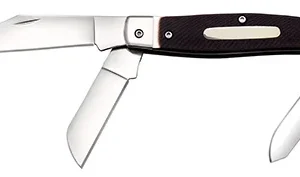 Cold Steel CSFLSTKMN Stockman  2"/2.30"/3.50" Folding Clip/Sheepsfoot/Spey Plain 8Cr13MoV SS Blade/Rough Black w/Polished Bolsters Bone Handle