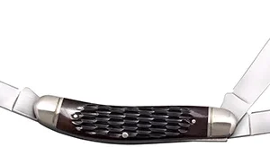 Cold Steel CSFLGSTKMJ Gentleman's Stockman 2"/2.10"/2.50" Folding Clip/Sheepsfoot/Spey Plain 8Cr13MoV SS Blade/Brown Jigged w/Polished Bolsters Bone Handle