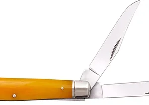 Cold Steel CSFLMTRPRY Trapper  Mini 2.60"/2.70" Folding Clip/Spey Plain 3Cr13MoV SS Blade/Yellow w/Polished Bolsters Bone Handle