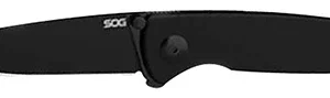 S.O.G SOG11150143 Twitch III 3.10" Folding Drop Point Plain Black TiNi 154CM SS Blade, Black Aluminum Handle