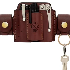 1791 Gunleather MNASMFCHNA EDC Mini Action Snap OWB Chestnut Leather Belt Loop Ambidextrous