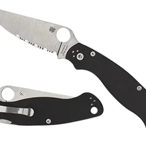 Spyderco C36GP2 Military 2  4" Folding Plain Stonewashed CPM S30V SS Blade/Black Textured G10 Handle Includes Pocket Clip
