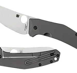 Spyderco C211TIP SpydieChef Salt 3.32" Folding Plain LC200N Blade Satin Titanium Handle Includes Pocket Clip