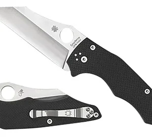 Spyderco C253GP YoJumbo 3.98" Folding Wharncliffe Plain Stonewashed CPM S30V SS Blade/ Black Textured G10 Handle Includes Pocket Clip