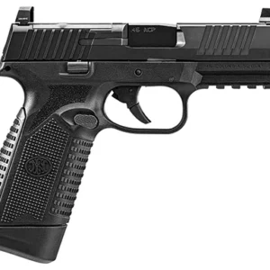 FN 66101389 545 MRD Full Size 45 ACP 10+1 4.10" Black Target Crown Steel Barrel, Black PVD Optic Cut/Serrated Steel Slide & Polymer Frame w/Picatinny Rail, Ambidextrous