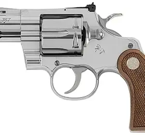 Colt Mfg PYTHONSP2WCTS Python  357 Mag/38 Special 6 Shot 2.50" Stainless Recessed Target/Vent Rib Barrel, Stainless Cylinder & Frame, Walnut w/Colt Medallion Grip
