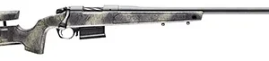 Bergara Rifles B14LM3613 B-14 Wilderness HMR 7mm PRC 5+1 24" Threaded, Sniper Gray Cerakote Barrel/Rec, Adj. SoftTouch Woodland Camo Stock with Mini-Chassis, Omni Muzzle Brake
