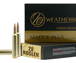 Weatherby F28NOS150SCO Select Plus  28 Nosler 150 gr Swift Scirocco 20 Per Box/ 10 Case