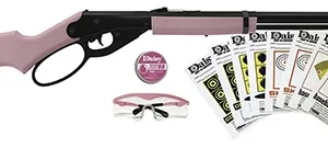 Daisy 994999403 Carbine Fun Kit Spring Piston, 177 BB 350 fps, Black Rec, Pink Synthetic Furniture, Includes Glasses/350rd Ammo/Target