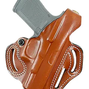 DeSantis Gunhide 001TA0XZ0 Thumb Break Scabbard OWB Tan Leather Belt Slide Fits Springfield Echelon Right Hand