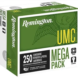 Remington Ammunition 23777 UMC Mega Pack 9mm Luger 115 gr Full Metal Jacket 250 Per Box/ 4 Case