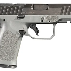 Rost Martin RM1CGRYOS RM1C  Compact Frame 9mm Luger 15+1/17+1 4" Black Steel Barrel, Black Tenifer Optic Ready/Serrated Steel Slide, Stone Gray Polymer Frame w/Picatinny Rail, RGT Grip, Ambidextrous