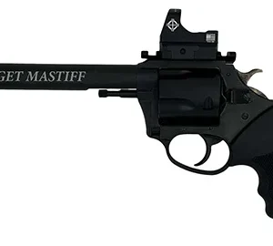 Charter Arms 63565 Mastiff Target Large Frame 357 Mag 5 Shot, 6" Black Nitride Stainless Steel Barrel, Cylinder & Frame, Black Rubber Grip, Sightmark Micro Optic, Exposed Hammer