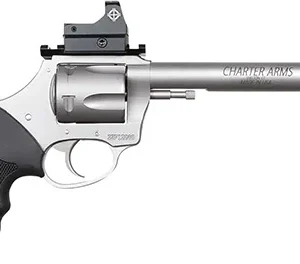 Charter Arms 74465 Mastiff Target Large Frame 44 Special 5 Shot, 6" Stainless Steel Barrel, Cylinder & Frame, Sightmark Micro Optic, Picatinny Rail, Black Rubber Grip, Exposed Hammer
