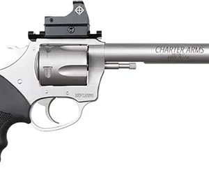Charter Arms 79965 Mastiff Target Large Frame 9mm Luger 5 Shot, 6" Stainless Steel Barrel, Cylinder & Frame, Sightmark Micro Optic, Picatinny Rail, Black Rubber Grip, Exposed Hammer