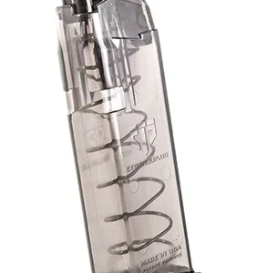 ETS Group OMGGLK19 Omega  15rd 9mm Compatible w Glock 19 Gen1-5 Translucent Smoke