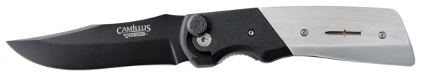 Camillus 19080 Cuda Bolt 3.75" Folding Drop Point Plain Black Carbonitride Titanium AUS-8A SS Blade, Black/Silver Aluminum/G10 Handle