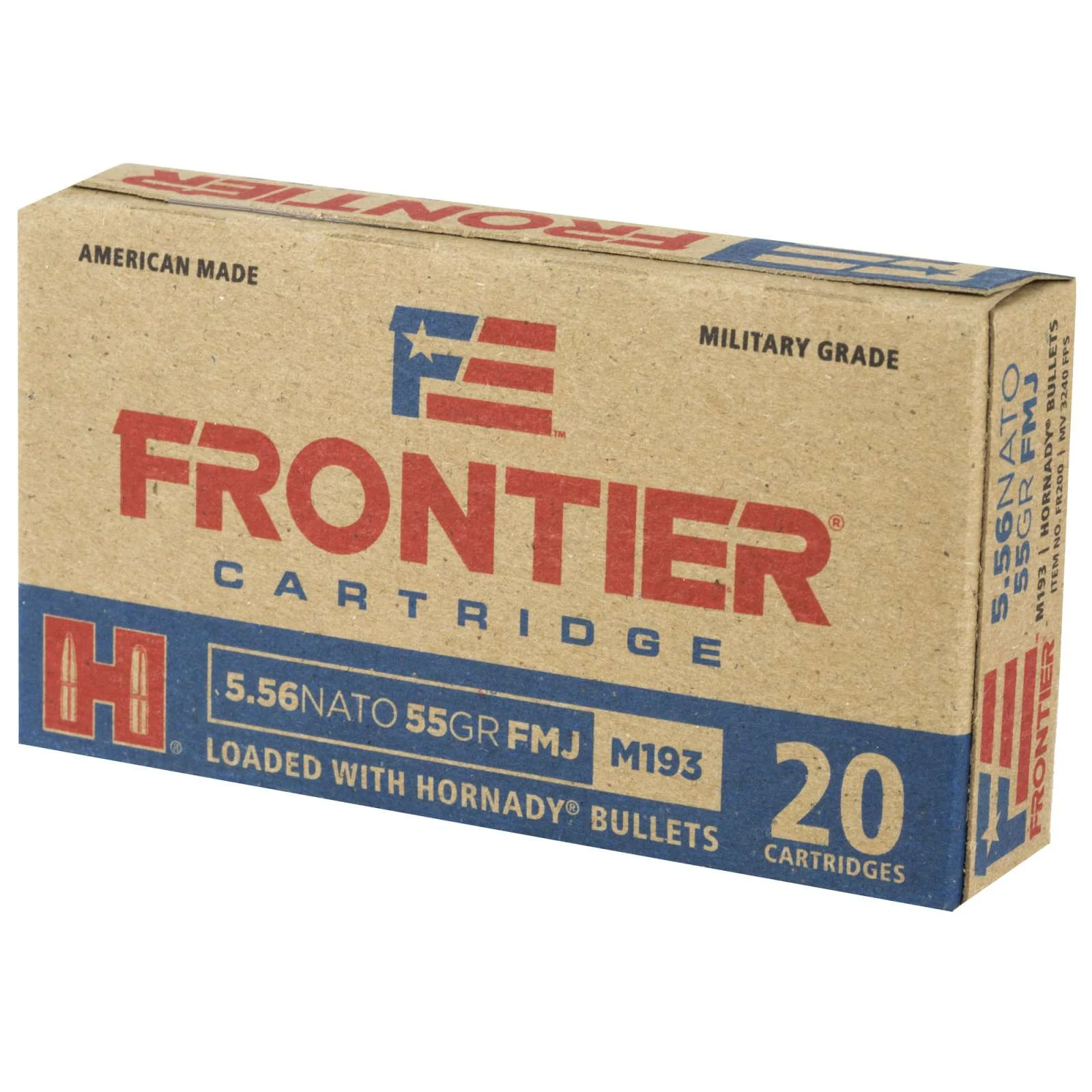 HORNADY FRONTIER 5.56 55GR FMJ 20RD BX 500RD CASE 2 HORNADY FRONTIER 5.56 55GR FMJ 20RD BX 500RD CASE - Image 2