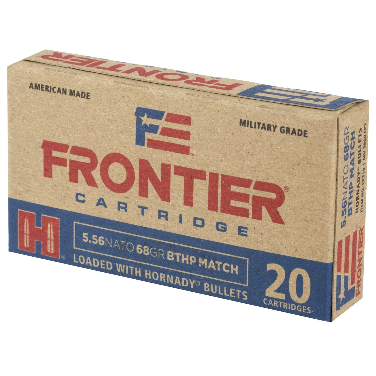 HORNADY FRONTIER 5.56 68GR BTHP MATCH 20RD BX 500RD CASE 2 HORNADY FRONTIER 5.56 68GR BTHP MATCH 20RD BX 500RD CASE - Image 2