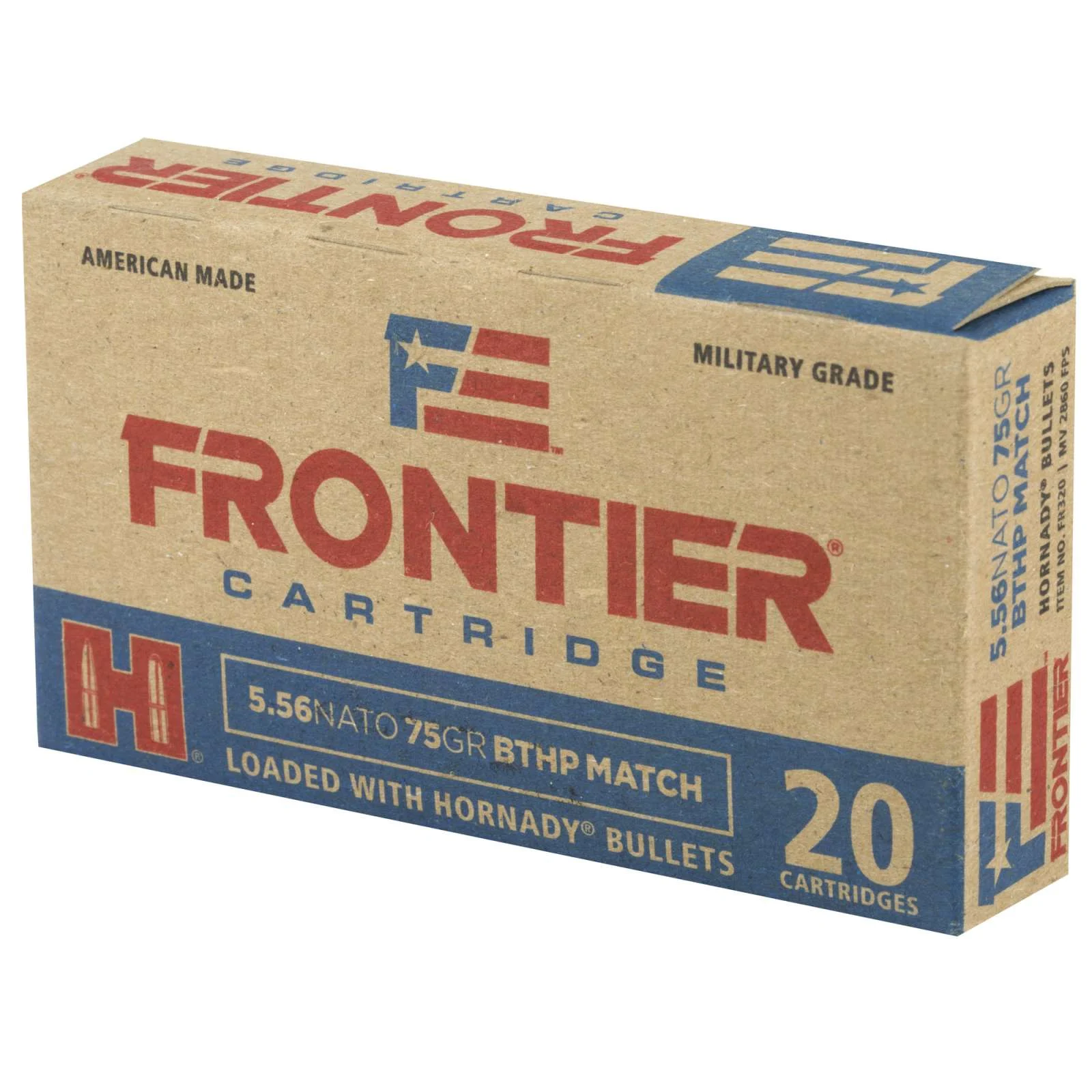 HORNADY FRONTIER 5.56 75GR BTHP MATCH 20RD BX 500RD CASE 2 HORNADY FRONTIER 5.56 75GR BTHP MATCH 20RD BX 500RD CASE - Image 2