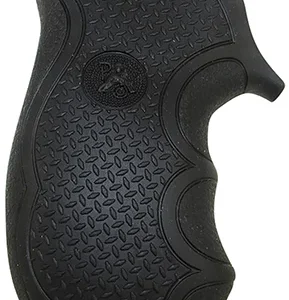 Pachmayr 02483 Diamond Pro Grip Diamond Checkering Black Rubber with Finger Grooves for Ruger SP101