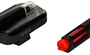 HiViz GLFD21 FastDot  H3 Sight Set for Glock Red Fiber Optic Front Sight-Green Tritium Rear Sight