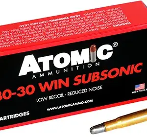 Atomic Ammunition 00410  Subsonic 30-30Win 165gr Lead Round Nose Flat Point 20 Per Box/10 Case