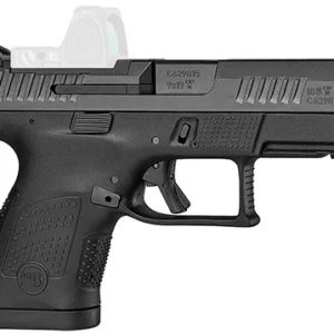 CZ-USA 91568 P-10 S  Sub-Compact Frame 9mm Luger 12+1 3.50" Black Steel Barrel, Black Nitride Optic Ready/Serrated Steel Slide, Black Polymer Frame w/Picatinny Rail