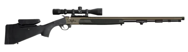 Traditions R53-74660450 Pursuit XT Pro w/Scope 50 Cal Tungsten Cerakote 26" Fluted/Threaded w/VAPR Twist Barrel, Black Adj Cheek Piece & LOP Synthetic Stock, 3.5-10x44mm Duplex