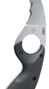 CRKT 2511 Bear Claw  2.39" Fixed Hawkbill Veff Serrated Stonewashed AUS-8A SS Blade, Black Textured GRN Handle