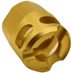 True Precision Inc TPYMICROG Micro Compensator Y-Type Gold 416R Stainless Steel 1/2x28 Threads 9mm