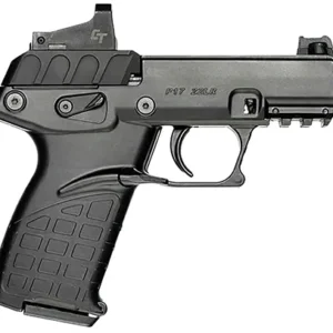 Kel-Tec P17BBLKRD P17  Compact Frame 22 LR 16+1 3.80" Black Steel Threaded Barrel, Black Serrated Slide, Black Polymer Frame w/Picatinny Rail, Crimson Trace Red Dot & Holster