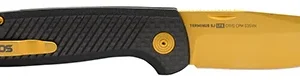 S.O.G SOGTM1007BX Terminus SJ LTE 2.90" Folding Plain Gold TiNi S35VN SS Blade, Graphite Textured G10 Handle