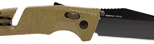 S.O.G SOG11121241 Trident AT 3.70" Folding Tanto Plain Black TiNi Cryo D2 Steel Blade, Flat Dark Earth Textured GRN Handle, Peg Box Pkg