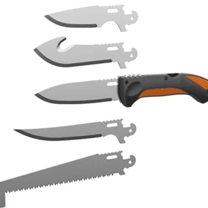 Cold Steel CSCCFLDKIT Click-N-Cut Field Kit Includes Caper Blade, Skinning Blade w/Gut Hook, General Purpose Blade, Boning blade, Bone Saw, Handle & Case