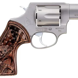 Taurus 2605029US1 605  Small Frame 357 Mag/38 Special +P 5rd 2" Matte Stainless Steel Barrel, Cylinder & Frame, Engraved USA Flag Walnut Grip, Transfer Bar Safety