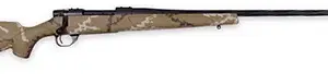 Weatherby VHH243NR4B Vanguard Outfitter Full Size 243 Win 5+1 24" Black Cerakote #2 Fluted/Threaded Barrel & Drilled & Tapped Steel Receiver Tan w/Brown & White Sponge Monte Carlo Synthetic Stock