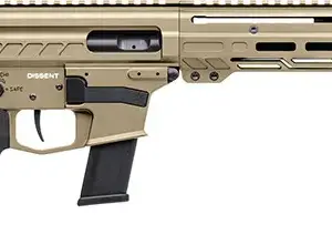 CMMG 45A4C0FCT Dissent MKG 45 ACP 13+1 6.50" Black Nitride Medium Taper Threaded Barrel, CMMG 5.5" M-LOK Handguards, Coyote Tan Cerakote Aluminum Picatinny Rail Receiver, CMMG Zeroed Grips