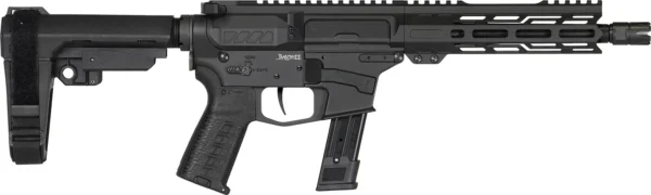 CMMG 92A0B0FAB Banshee MK17 9mm Luger 21+1 8" Black Nitride Medium Taper Threaded Barrel, EML 7" M-LOK Handguards, Black Armor Cerakote Aluminum Picatinny Rail Receiver, CMMG Zeroed Grips