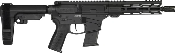 CMMG 57A340FAB Banshee MK57 5.7x28mm 20 8" Black Nitride Medium Taper Threaded Barrel, EML 7" M-LOK Handguards, Black Armor Cerakote Aluminum Picatinny Rail Receiver, CMMG Zeroed Grips