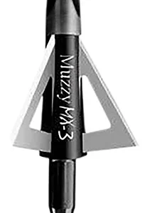 Muzzy 225MX33 MX-3 Broadhead 3-Blade Trocar Tip Anodized Aluminum Ferrule Blades 100 gr/3 Per Pack