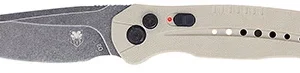 CobraTec Knives TANDIABLOAUTO Diablo  3.50" Folding Black Stonewashed D2 Steel Blade, 4.75" Tan Textured G10 Scales Handle