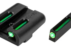 TruGlo TG131GT1 TFO  Green Fiber Optic/Tritium Front & Rear/Black Nitride Fortress Frame, Compatible w/Glock 17/17L/19/19X/22/23/24/26/27/33/34/35/39/45 Except MOS, Front Post/Rear Dovetail Mount