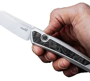 Kershaw 7050 Launch 20 EDC 3" Automatic Reverse Tanto Plain Satin CPM MagnaCut Steel Blade, Black/Gray Aluminum/Carbon Fiber Handle