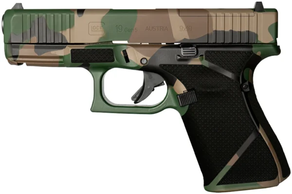 Glock PA195S204MOSNM81 G19 Gen5 MOS Compact Frame 9mm Luger 15+1 4.02" GMB Barrel, MOS Cut/Serrated Steel Slide, M81 Camo Polymer Frame w/Picatinny Rail, Ambidextrous