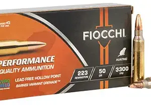 Fiocchi 223VG20 Hyperformance  223Rem 50gr 20 Per Box/10 Case