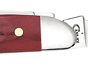 Case 00781 Peanut  Medium 2.10"/1.53" Folding Clip Point/Pen Plain Mirror Polished Tru-Sharp SS Blade Corn Cob Jigged Old Red Bone Handle