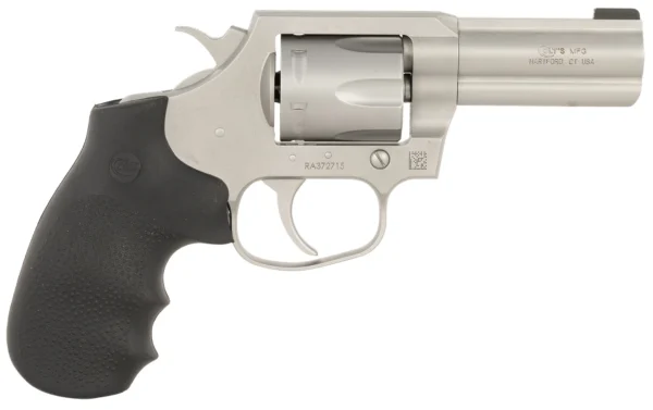 Colt Mfg KCOBRASM3BB King Cobra  Small 357 Mag 6 Shot 3" Matte Stainless Steel Barrel, Cylinder Frame, Black Hogue Overmolded Grips, Exposed Hammer
