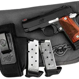 Kimber Mfg.,inc 3300245 Micro 9 RTC Bundle 9mm 7+1 6.10" Black KimPro II Stainless Steel Slide Rosewood Grip