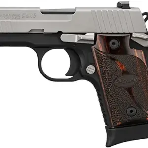 Sig Sauer 9389TXR3AMBI P938 Two-Tone 9mm 6/7rds 3" Stainless Bead Blast Slide Black Anodized Hogue Walnut Grip